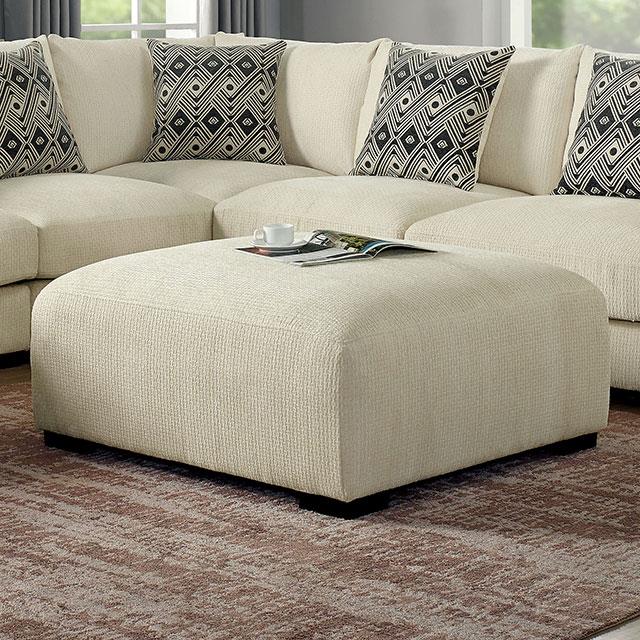 Furniture of America Kaylee Fabric Ottoman CM6587BG-OT IMAGE 1