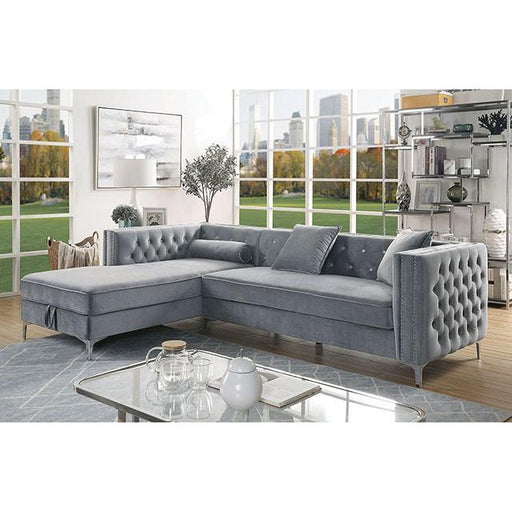 Furniture of America Amie Fabric Sectional CM6652GY-SECT IMAGE 2