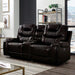 Furniture of America Marley Power Reclining Leather Look Loveseat with Console CM6894BR-LV IMAGE 1