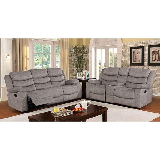 Furniture of America Castleford Reclining Fabric Loveseat with Console CM6940-LV IMAGE 2