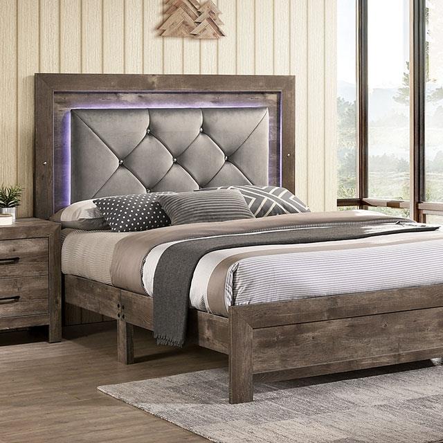 Furniture of America Larissa California King Upholstered Panel Bed CM7149CK IMAGE 1