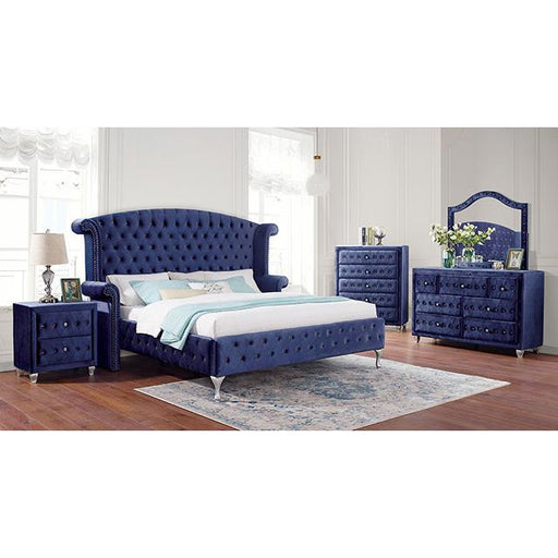 Furniture of America Alzir California King Upholstered Platform Bed CM7150BL-CK-BED IMAGE 2