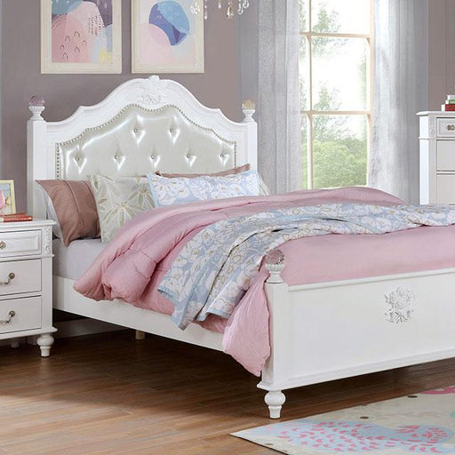 Furniture of America Belva Full Upholstered Poster Bed CM7174F-BED IMAGE 1