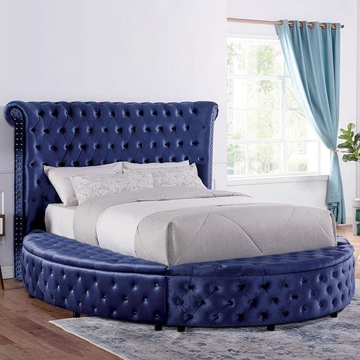 Furniture of America Sansom King Upholstered Platform Bed with Storage CM7178BL-EK-BED IMAGE 1