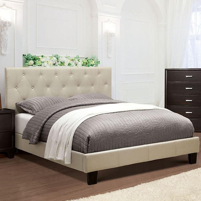 Furniture of America Leeroy California King Upholstered Platform Bed CM7200IV-CK-BED-VN IMAGE 1