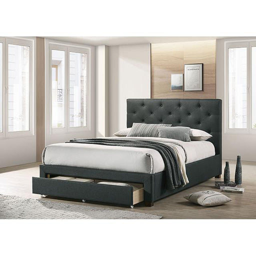 Furniture of America Sybella California King Upholstered Platform Bed with Storage CM7218DG-CK-BED IMAGE 2