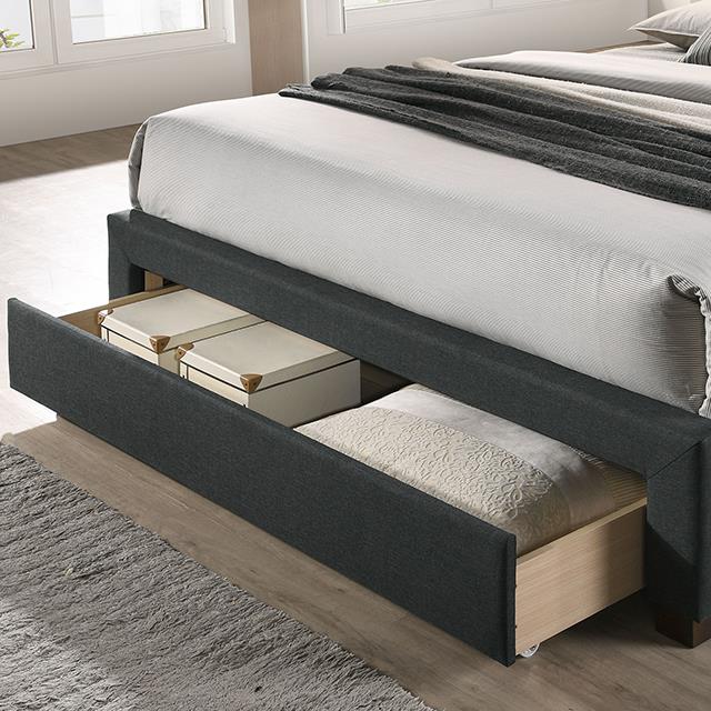 Furniture of America Sybella California King Upholstered Platform Bed with Storage CM7218DG-CK-BED IMAGE 4