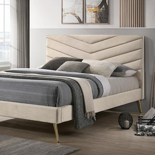 Furniture of America Vivar Full Upholstered Panel Bed CM7220BG-F-BED IMAGE 1