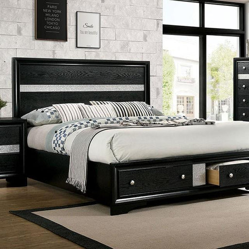 Furniture of America Chrissy King Panel Bed with Storage CM7552BK-EK-BED IMAGE 1