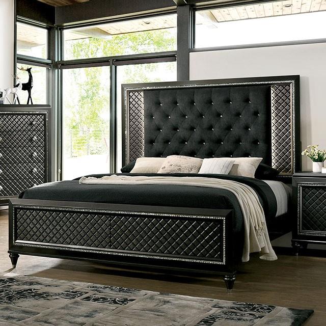 Furniture of America Demetria California King Upholstered Panel Bed CM7584CK-BED IMAGE 1