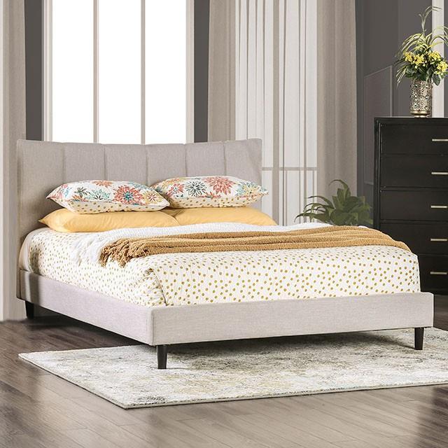 Furniture of America Ennis Twin Upholstered Platform Bed CM7678BG-T-BED-VN IMAGE 1