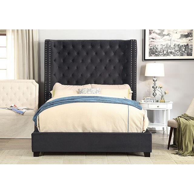 Furniture of America Mirabelle California King Upholstered Platform Bed CM7679DG-CK IMAGE 2