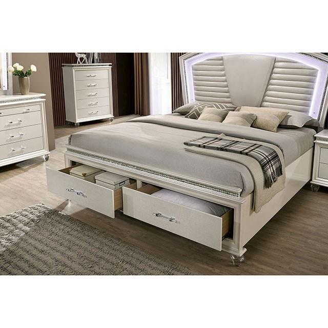 Furniture of America Maddie King Upholstered Panel Bed with Storage CM7899EK-BED IMAGE 3