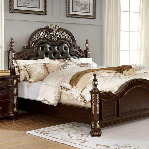 Furniture of America Theodor California King Upholstered Poster Bed CM7926CK-BED IMAGE 1