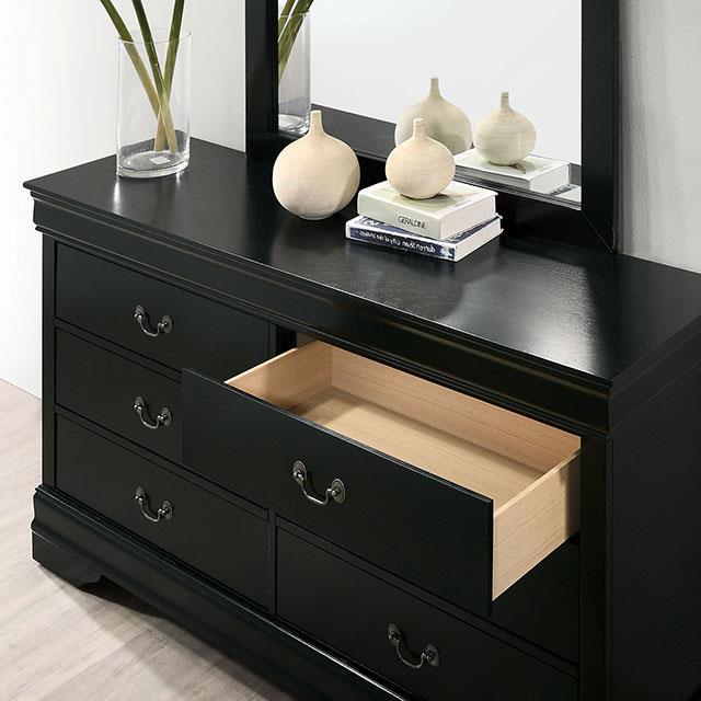 Furniture of America Louis Philippe 6-Drawer Dresser CM7966BK-D IMAGE 3