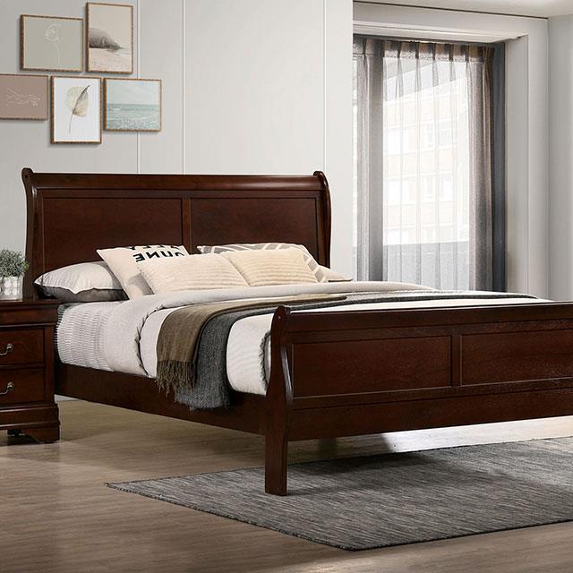 Furniture of America Louis Philippe Twin Sleigh Bed CM7966CH-T-BED IMAGE 1