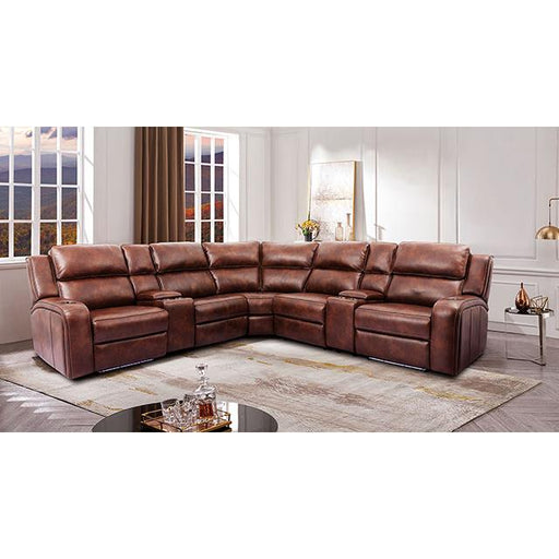 Furniture of America Callie Power Reclining Leather Look Sectional CM9901-SECT IMAGE 2