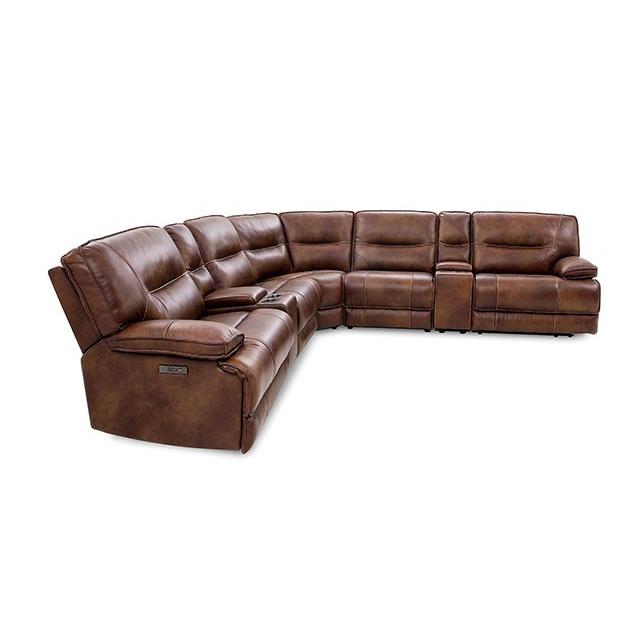 Furniture of America Louella Power Reclining Leather Sectional CM9905-SECT IMAGE 4