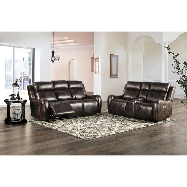 Furniture of America Barclay Power Reclining Leather Look Sofa CM9906-SF IMAGE 2