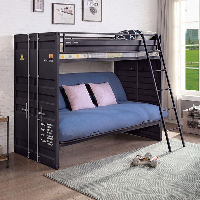 Furniture of America Lafray FOA-BK652BK-BED Twin Bunk w/ Futon Base IMAGE 1