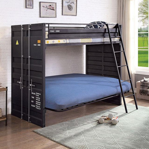 Furniture of America Lafray FOA-BK652BK-BED Twin Bunk w/ Futon Base IMAGE 2