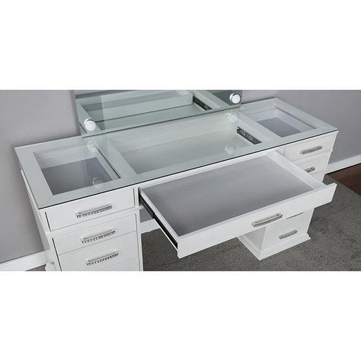 Furniture of America Valentina Vanity Set FOA-DK5682WH-PK IMAGE 2