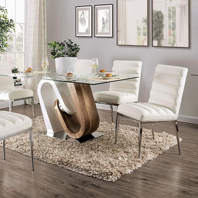 Furniture of America Cilegon Dining Table with Glass Top FOA3748T-TABLE IMAGE 1