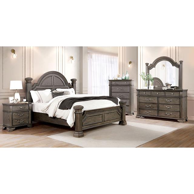 Furniture of America Pamphilos King Poster Bed FOA7144GY-EK-BED IMAGE 2