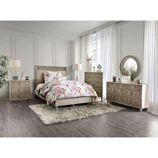 Furniture of America Jakarta King Upholstered Panel Bed FOA7882EK-BED IMAGE 2