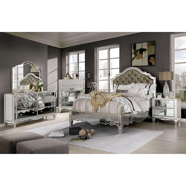 Furniture of America Eliora King Upholstered Panel Bed FOA7890EK-BED IMAGE 2