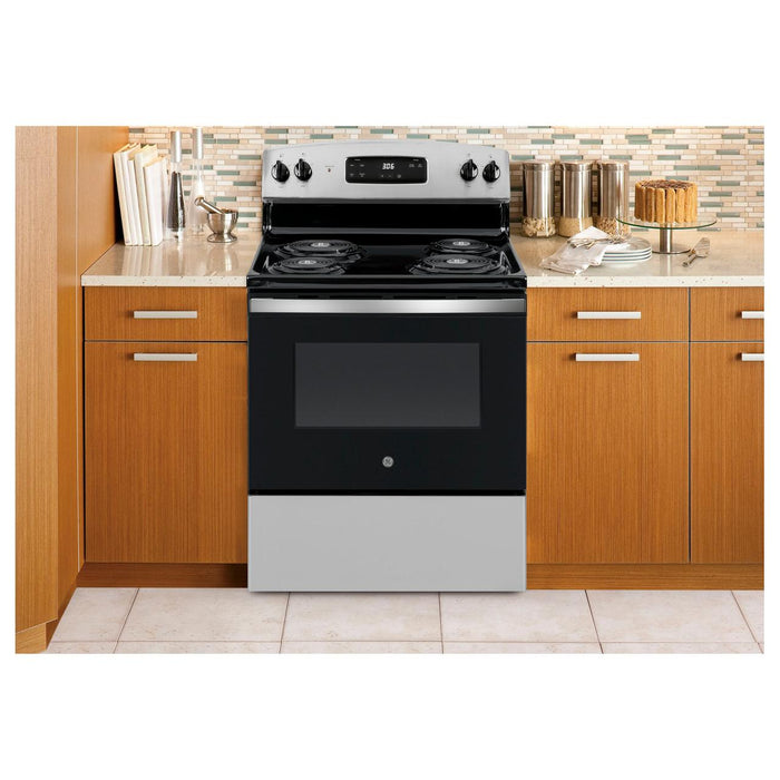 GE 30-inch Freestanding Electric Range with Sensi-Temp JBS360RTSS IMAGE 4