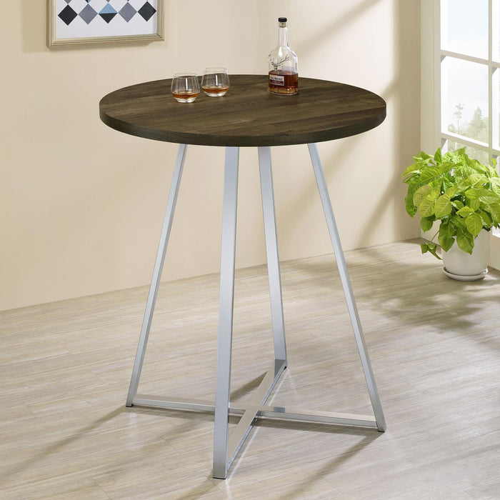 Coaster Furniture Round Pub Height Dining Table with Pedestal Base 183516 IMAGE 4