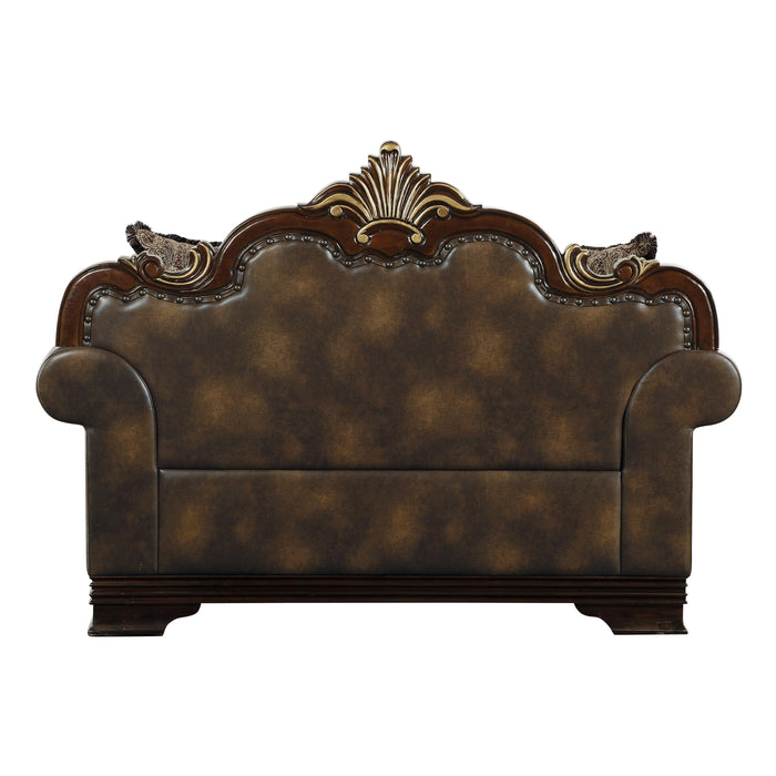 Homelegance Croydon Stationary Leather Match Loveseat 9815-2* IMAGE 4