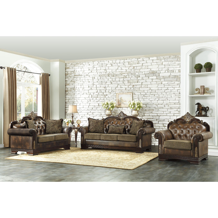 Homelegance Croydon Stationary Leather Match Loveseat 9815-2* IMAGE 5