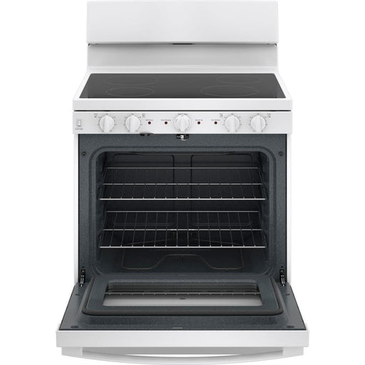 GE 30-inch Freestanding Electric Range with Radiant Smooth Cooktop JB480DTWW IMAGE 2