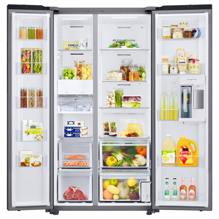 Samsung 36-inch, 22.6 cu. ft. Counter-Depth Side-by-Side Refrigerator with Beverage Center™ RS23CB7600QLAA IMAGE 2