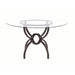 Coaster Furniture Round Aviano Dining Table with Glass Top and Pedestal Base 108291/CB48RD-6 IMAGE 2