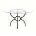 Coaster Furniture Round Aviano Dining Table with Glass Top and Pedestal Base 108291/CB48RD-6 IMAGE 3