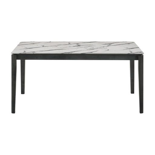 Coaster Furniture Stevie Dining Table with Faux Marble Top 115111WG IMAGE 2