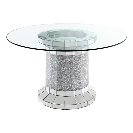 Coaster Furniture Round Dining Table with Glass Top and Pedestal Base 115551 IMAGE 1