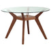 Coaster Furniture Round Paxton Dining Table with Glass Top and Pedestal Base 122180/CB48RD-6 IMAGE 1