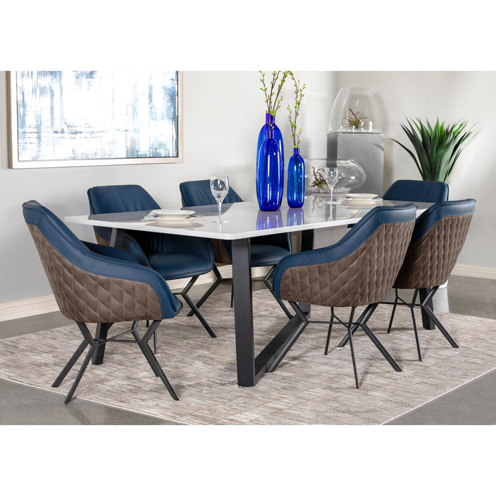 Coaster Furniture Mayer Dining Table with Faux Marble Top 193781 IMAGE 2