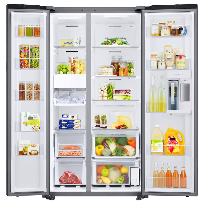 Samsung 36-inch, 28 cu. ft. Counter-Depth Side-by-Side Refrigerator with  Beverage Center™ RS28CB7600QLAA IMAGE 2