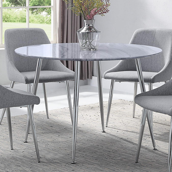 Crown Mark Round Tola Dining Table with Glass Top 1173T-45RD-LEG/1173T-45RD-TOP IMAGE 1