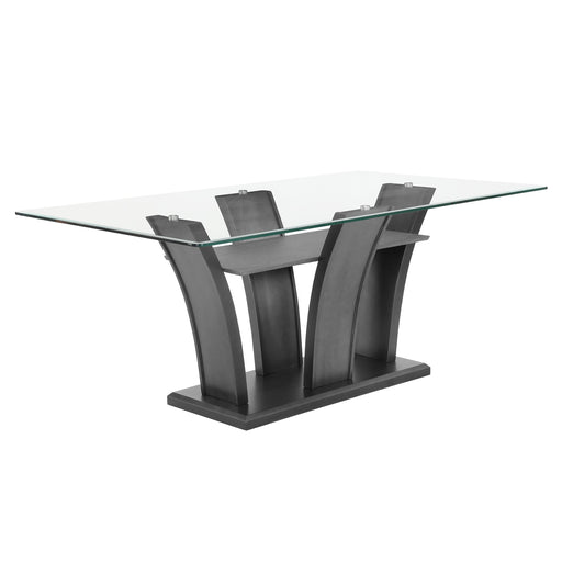 Crown Mark Camelia Dining Table with a Glass Top and Pedestal Base 1216T-4272-BSL/1216T-4272-GL IMAGE 1