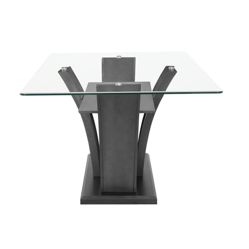 Crown Mark Camelia Dining Table with a Glass Top and Pedestal Base 1216T-4272-BSL/1216T-4272-GL IMAGE 2