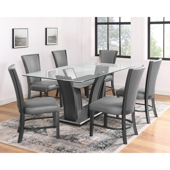 Crown Mark Camelia Dining Table with a Glass Top and Pedestal Base 1216T-4272-BSL/1216T-4272-GL IMAGE 3