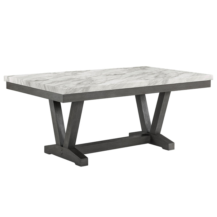 Crown Mark Vance Dining Table with a Faux Marble Top and a Trestle Base 1318T-4272 IMAGE 1