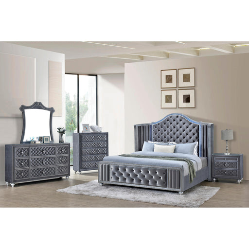 Crown Mark Cameo King Upholstered Panel Bed B2150-K-FB/B2150-K-HB/B2150-K-HBWG/B2150-KQ-RAIL IMAGE 2