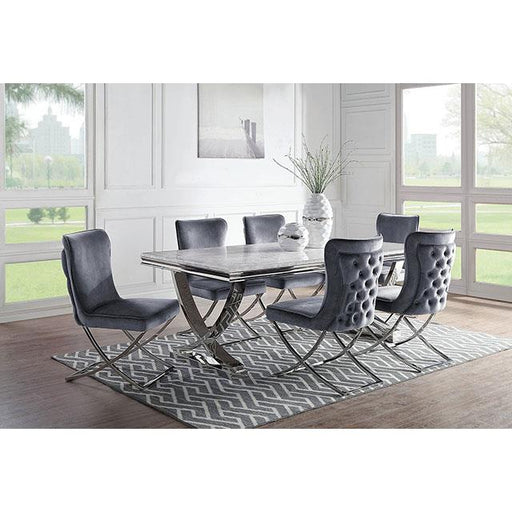 Furniture of America Wadenswil Dining Table with Faux Marble Top CM3295T-TABLE IMAGE 2